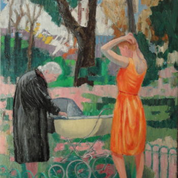 Peinture intitulée ""Les âges de la vie"" par Emile Paya, Œuvre d'art originale, Huile