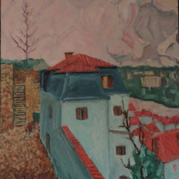 Painting titled ""La maison des Fant…" by Emile Paya, Original Artwork, Oil