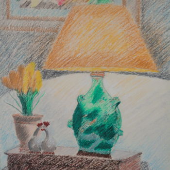 绘画 标题为“"Sous la lampe"” 由Emile Paya, 原创艺术品, 粉彩