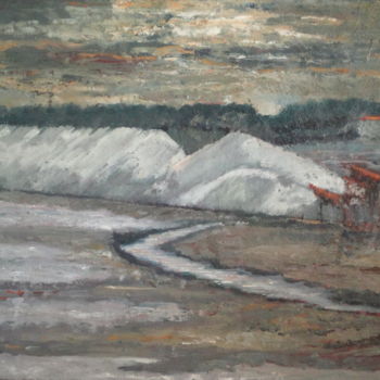 Schilderij getiteld ""Les Salins du Midi"" door Emile Paya, Origineel Kunstwerk, Olie