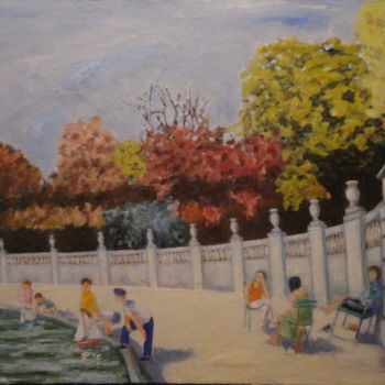 Pintura titulada ""Les jardins du Lux…" por Emile Paya, Obra de arte original, Oleo