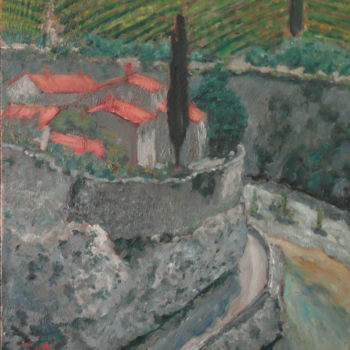 Schilderij getiteld "Printemps à Minerve…" door Emile Paya, Origineel Kunstwerk, Olie
