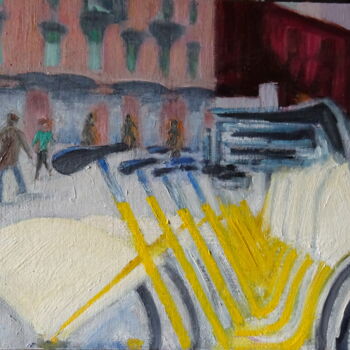 Pintura intitulada ""Yellow 2" por Emile Paya, Obras de arte originais, Óleo