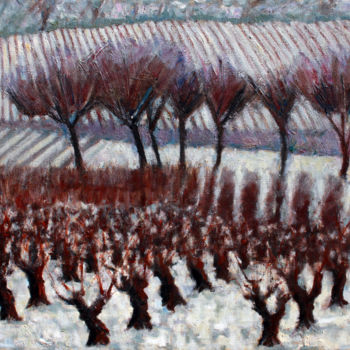 Peinture intitulée "Vignoble du Beaulol…" par Emile Paya, Œuvre d'art originale, Huile