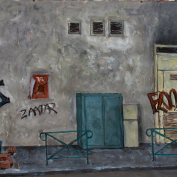 Pittura intitolato "Wall street." da Emile Paya, Opera d'arte originale, Olio