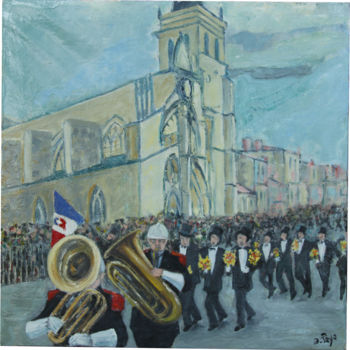 Картина под названием "Défilé des classes…" - Emile Paya, Подлинное произведение искусства, Масло