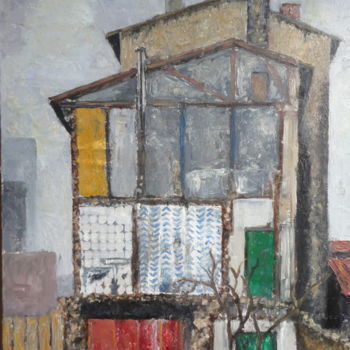 Schilderij getiteld "Façades habitées." door Emile Paya, Origineel Kunstwerk, Olie