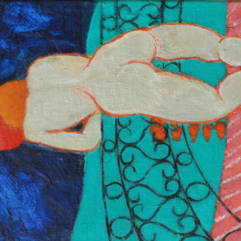 Peinture intitulée ""La fiancée de Drag…" par Emile Paya, Œuvre d'art originale, Huile