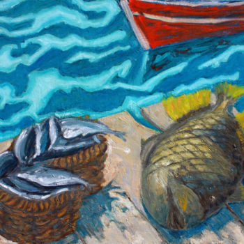 绘画 标题为“"Bonne pêche"” 由Emile Paya, 原创艺术品, 油