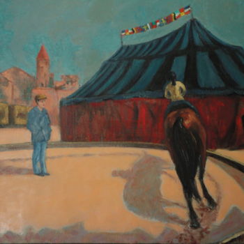 Malerei mit dem Titel ""La jeune écuyère d…" von Emile Paya, Original-Kunstwerk, Öl