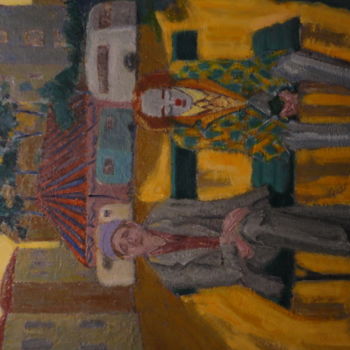 Pintura intitulada ""Gens du cirque"" por Emile Paya, Obras de arte originais, Óleo