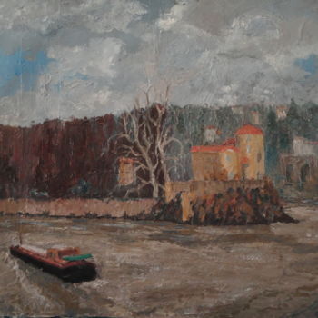 「"Hautes eaux à l'Il…」というタイトルの絵画 Emile Payaによって, オリジナルのアートワーク, オイル
