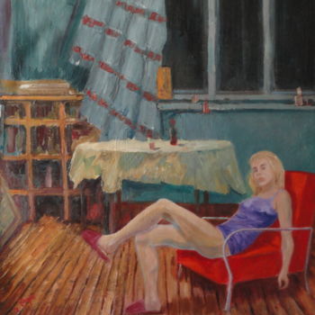 Картина под названием ""Atelier nuit"" - Emile Paya, Подлинное произведение искусства, Масло