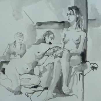 Pintura titulada "Anonyme" por Émile Thibaut, Obra de arte original, Acuarela
