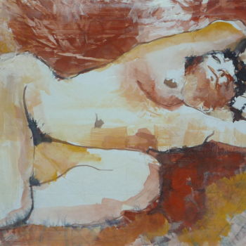 Painting titled "lassive" by Émile Thibaut, Original Artwork, Gouache