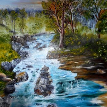 Painting titled "tarn" by Alza, Original Artwork, Oil