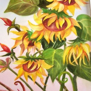 Painting titled "Sunflowers" by Emilia, Original Artwork