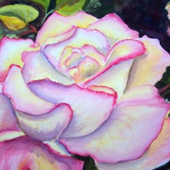 Painting titled "Yellow Rose" by Emilia, Original Artwork
