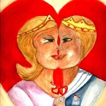 「Pair of hearts」というタイトルの絵画 Emiliaによって, オリジナルのアートワーク