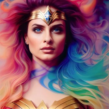 "Wonder Woman" başlıklı Dijital Sanat Emiliano Buiatti tarafından, Orijinal sanat, AI tarafından oluşturulan görüntü