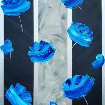 Peinture intitulée "Blue Flowers" par Émilie Converset, Œuvre d'art originale, Acrylique
