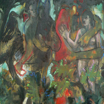 Painting titled "En attendant la plu…" by Emilie Lagarde, Original Artwork