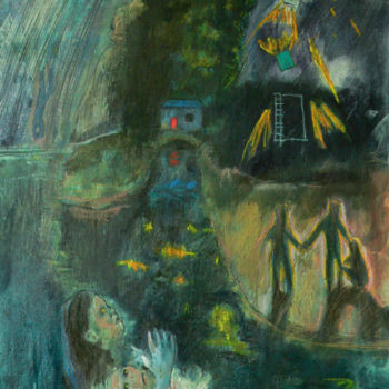 Pittura intitolato "Tracer le sillage" da Emilie Lagarde, Opera d'arte originale