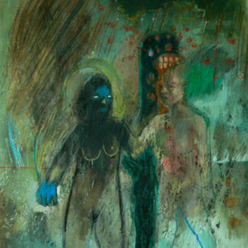 Painting titled "Les porteurs d'orage" by Emilie Lagarde, Original Artwork