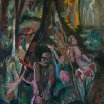Pittura intitolato "les fétiches" da Emilie Lagarde, Opera d'arte originale