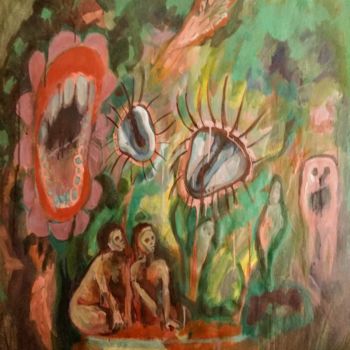 Pintura intitulada "Les gardiens" por Emilie Lagarde, Obras de arte originais