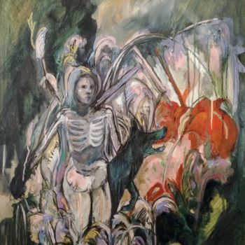 Pintura intitulada "le murmure des foug…" por Emilie Lagarde, Obras de arte originais