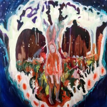 Painting titled "Insomnia" by Emilie Lagarde, Original Artwork, Tempera