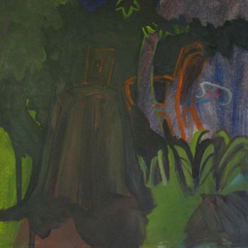 Peinture intitulée "arbre-velo1.jpg" par Emilie Lagarde, Œuvre d'art originale