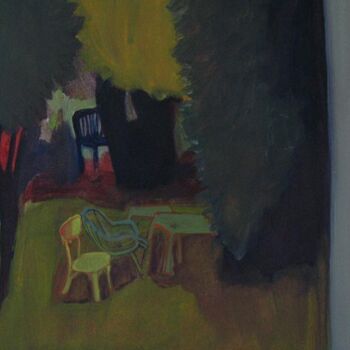 Schilderij getiteld "Tables-jardin1.jpg" door Emilie Lagarde, Origineel Kunstwerk