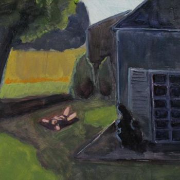 Pintura titulada "derria_re-la-maison…" por Emilie Lagarde, Obra de arte original