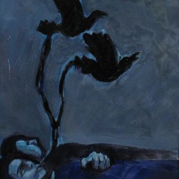 Schilderij getiteld "les-corbeaux1.jpg" door Emilie Lagarde, Origineel Kunstwerk