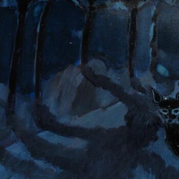 Pittura intitolato "route-nocturne1.jpg" da Emilie Lagarde, Opera d'arte originale