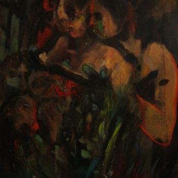 Pittura intitolato "troublered.jpg" da Emilie Lagarde, Opera d'arte originale