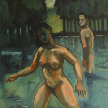 Pittura intitolato "eauxtroublesred.jpg" da Emilie Lagarde, Opera d'arte originale
