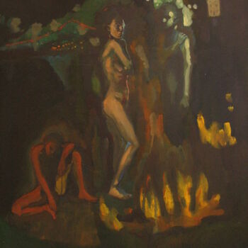 Pintura intitulada "Lueurs" por Emilie Lagarde, Obras de arte originais
