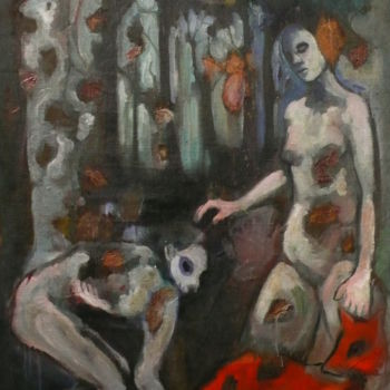 Painting titled "La morsure" by Emilie Lagarde, Original Artwork