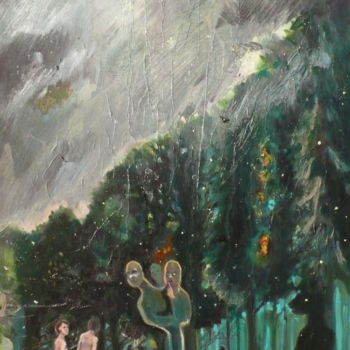 Peinture intitulée "L'orage" par Emilie Lagarde, Œuvre d'art originale