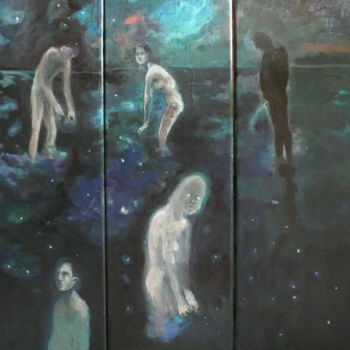 Peinture intitulée "Les pêcheurs d'étoi…" par Emilie Lagarde, Œuvre d'art originale