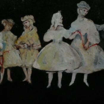 Peinture intitulée "Le fil rouge" par Emilie Lagarde, Œuvre d'art originale
