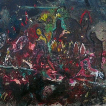 Peinture intitulée "La peine du cheval" par Emilie Lagarde, Œuvre d'art originale