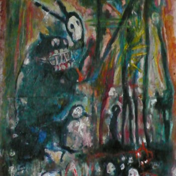 Peinture intitulée "Le grand dévoreur" par Emilie Lagarde, Œuvre d'art originale