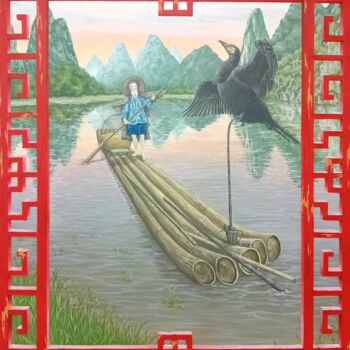 "Inspiration Vietnam" başlıklı Tablo Émilie Pineau tarafından, Orijinal sanat, Akrilik Ahşap Sedye çerçevesi üzerine monte e…