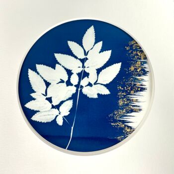 Painting titled "Cyanotype" by Émilie Singy, Original Artwork, Non Manipulated Photography Mounted on Cardboard