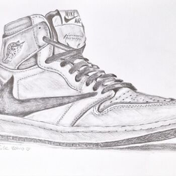 Dibujo titulada "Air Jordan Travis S…" por Émilie Zahno, Obra de arte original, Lápiz