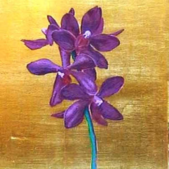 Peinture intitulée "Orchidée" par Emilie Bresteau, Œuvre d'art originale, Gouache